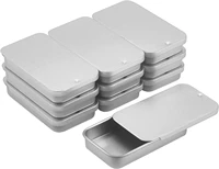 20 pack metal slide top tin containers platinum small tin containers for lip balm crafts storage kit 2 4x1 3x0 4