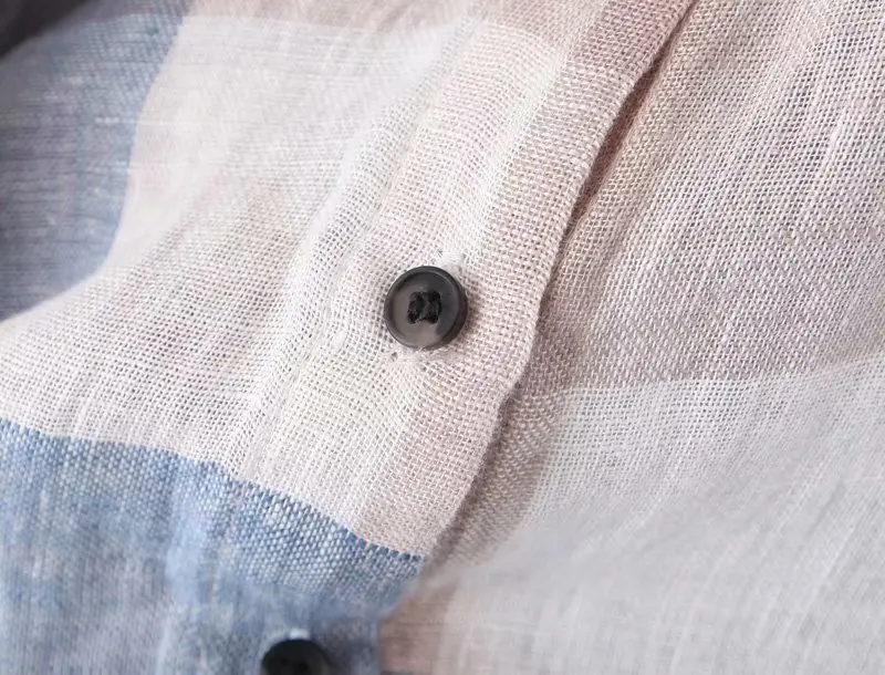 Уличная одежда Bazaleas синие и серые женские топы блузки в клетку с отложным