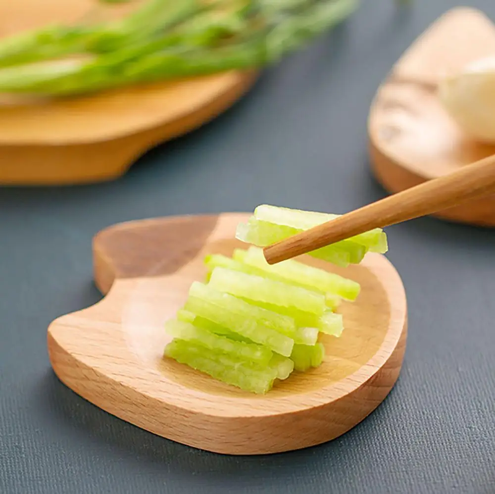 Тарелка из натурального Букового салата в форме кошки васаби блюдо для закусок