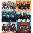 PhotoCustom масло Краски ing по номерам для взрослых выполненные обезьяна 60x75 см DIY Краски по номерам на холсте домашние украшения с животными