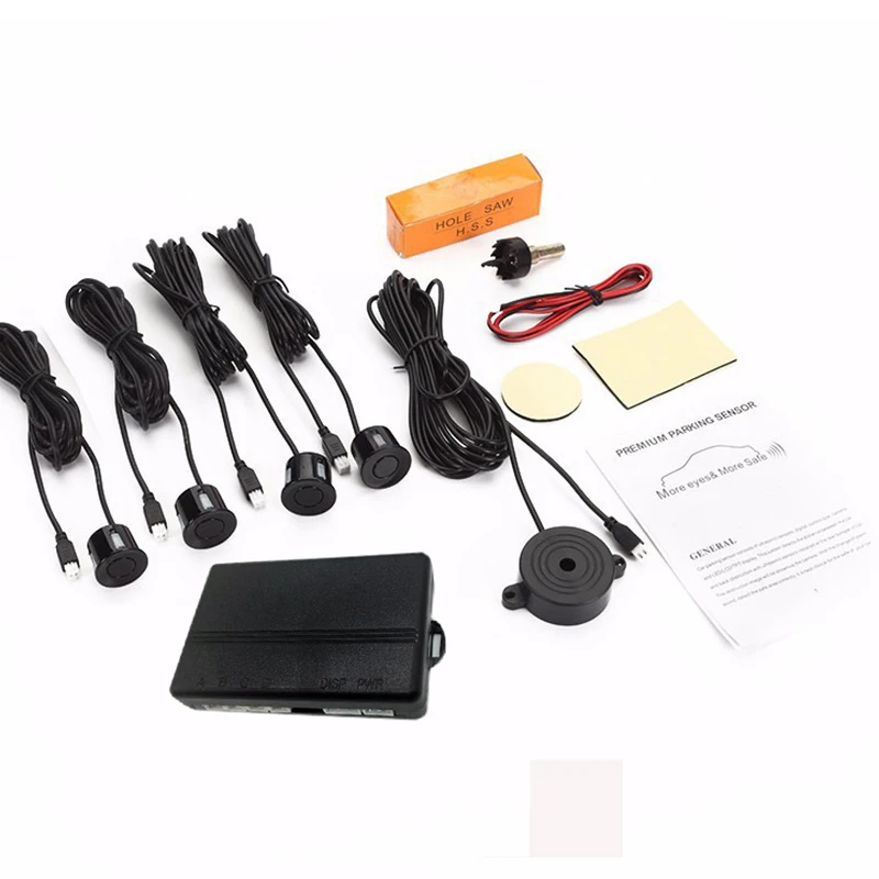

Car Parking Sensor Parktronic 4 Sensors 22 Mm With Buzzer Reverse Backup Radar Buzzer System