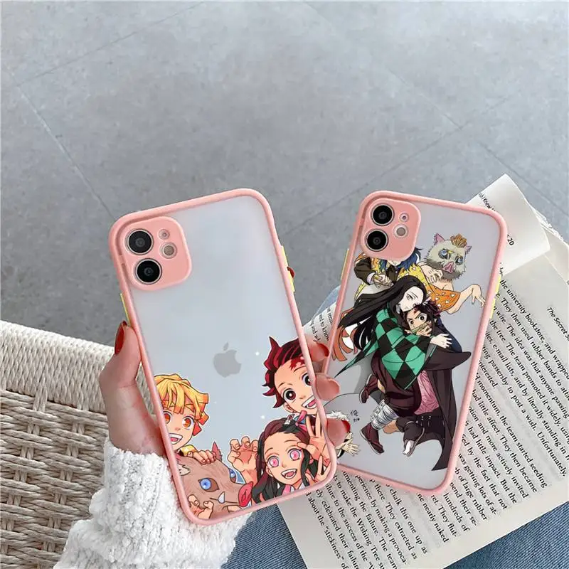 

Anime Kurama Demon Slayer Phone Case Matte Transparent for iPhone 7 8 11 12 s mini pro X XS XR MAX Plus cover funda