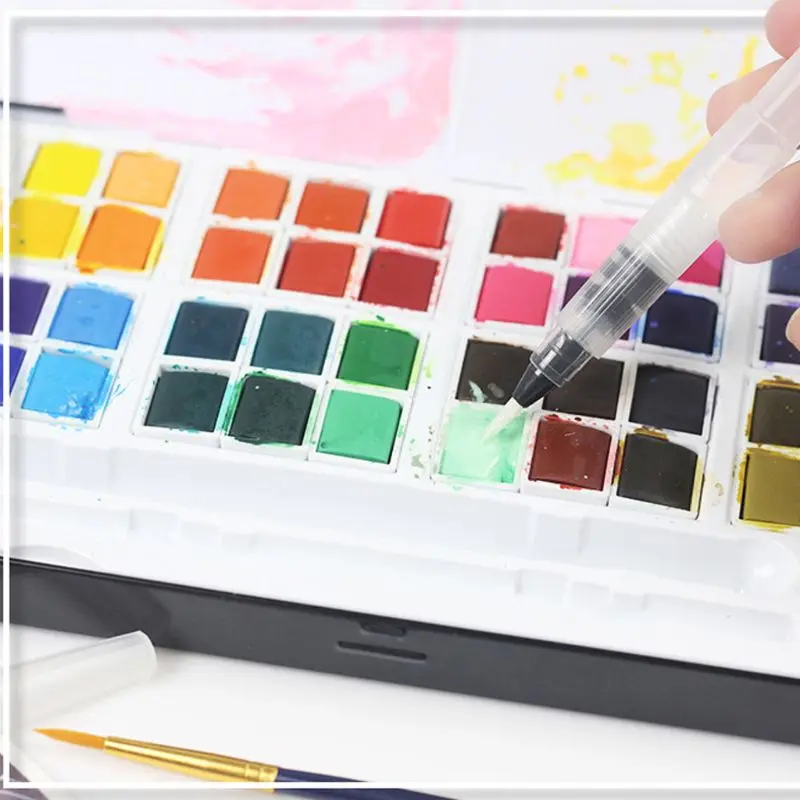 

36 Colors Foldable Portable Solid Pigment Watercolour Paint for Artists Students M17F