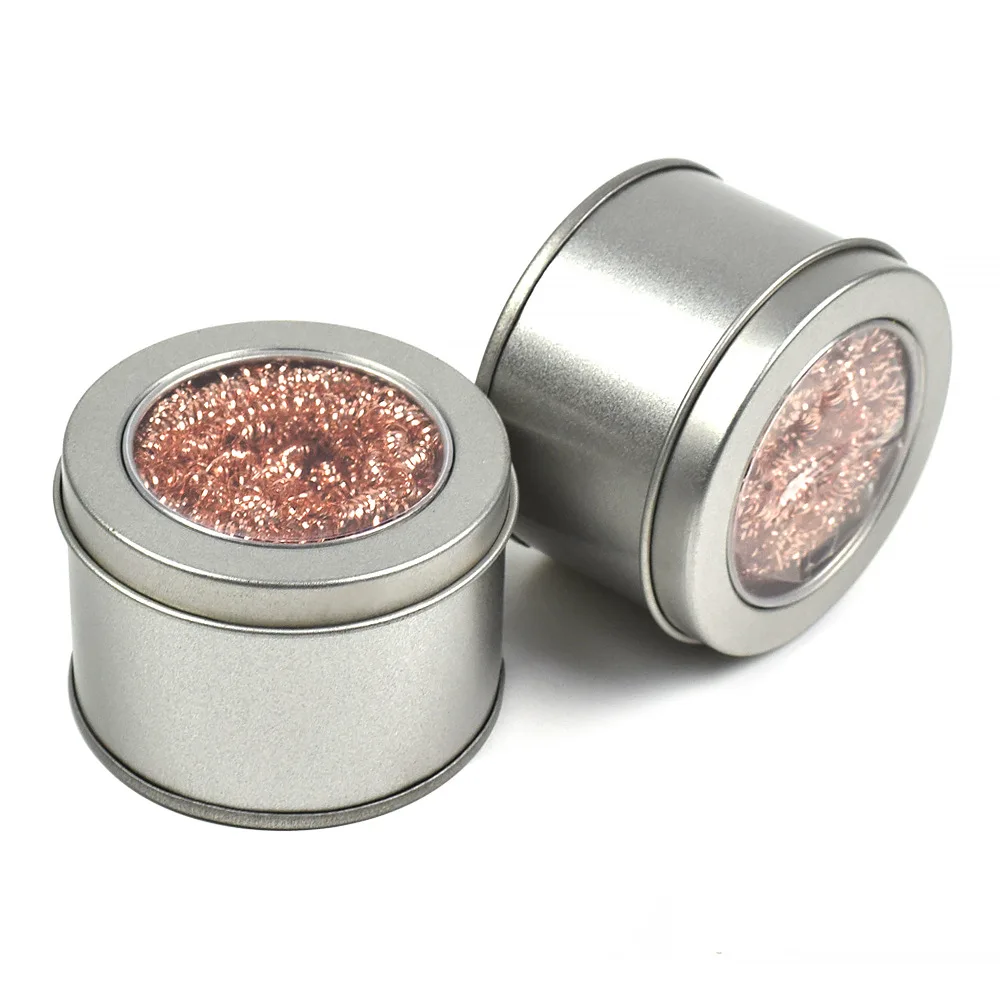 Cleaning Ball Desoldering Soldering Iron Mesh Filter Cleaning Nozzle Tip Copper Wire Cleaner Ball Metal Dross Box Clean Ball