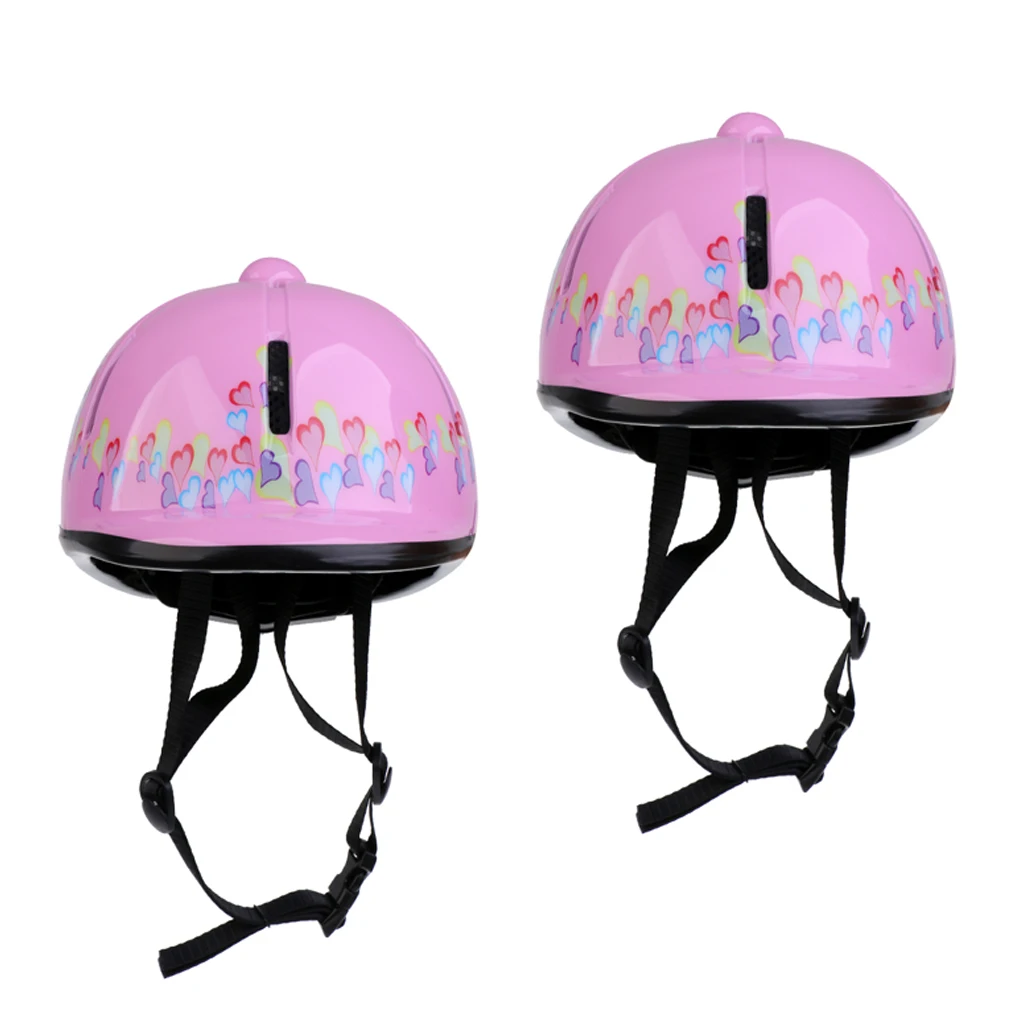 2 шт. детская шапочка для верховой езды Регулируемый шлем розового цвета|Шлемы| |