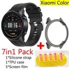 Ремешок 7 в 1 для смарт-часов Xiaomi Mi, цветной спортивный браслет, силиконовый ремешок для наручных часов, чехол из ТПУ, защита экрана