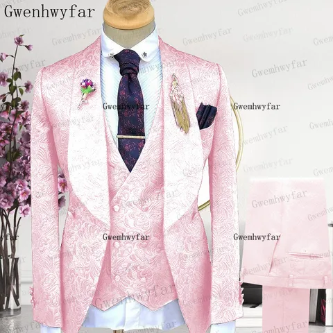 Gwenhwyfar 2023 новейший смокинг темно-синий модный наряд (Блейзер + брюки + жилет) Высококачественный индивидуальный мужской костюм для свадьбы жениха