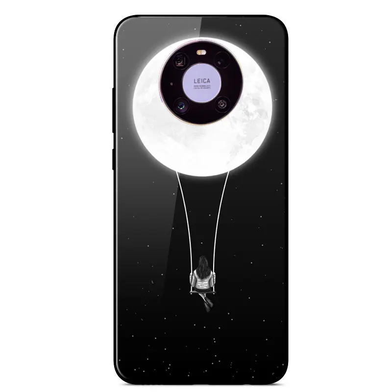 

For Huawei Mate 40 Case Mirror Painted high quality Tempered Glass shockproof Back Cover For Huawei Mate 40 Phone Cases 6.5 inch