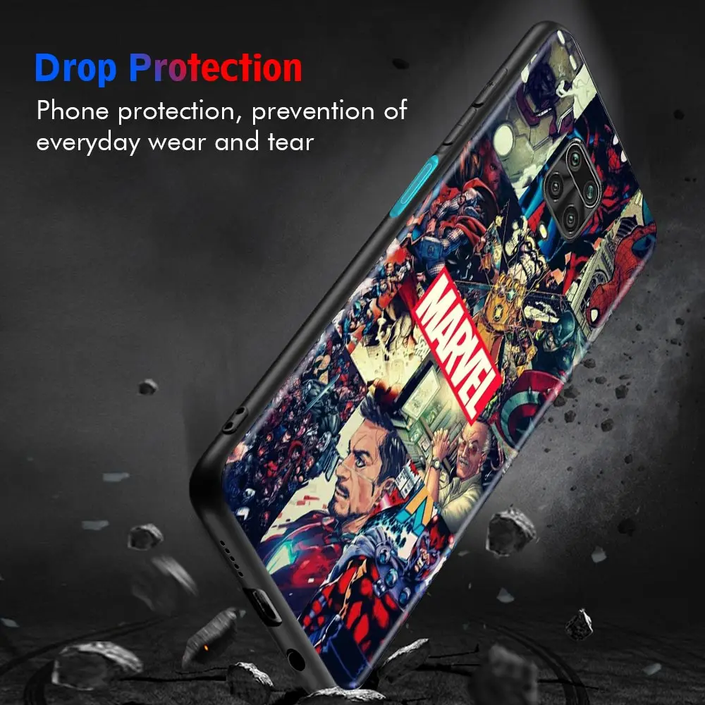 Чехол для Redmi 9 8 9C 9A 8A 7A мягкий чехол Note 11 10 Pro 7 9T 8T 9S с логотипом Marvel Мстители Heros |