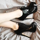 Richealnanaженские ботильоны на платформе со шнуровкой пикантные женские ботинки на высоком тонком каблуке-шпильке 16 см с боковой молнией Большие размеры US5-US15