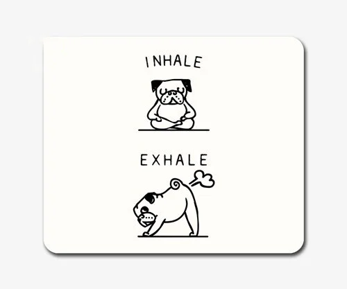 

Office Computer Desk Mat Table Keyboard Mouse Pad Funny Illustration Pug Dog Practicing Qigong Non-slip Mat Gamer Mousepad Mat