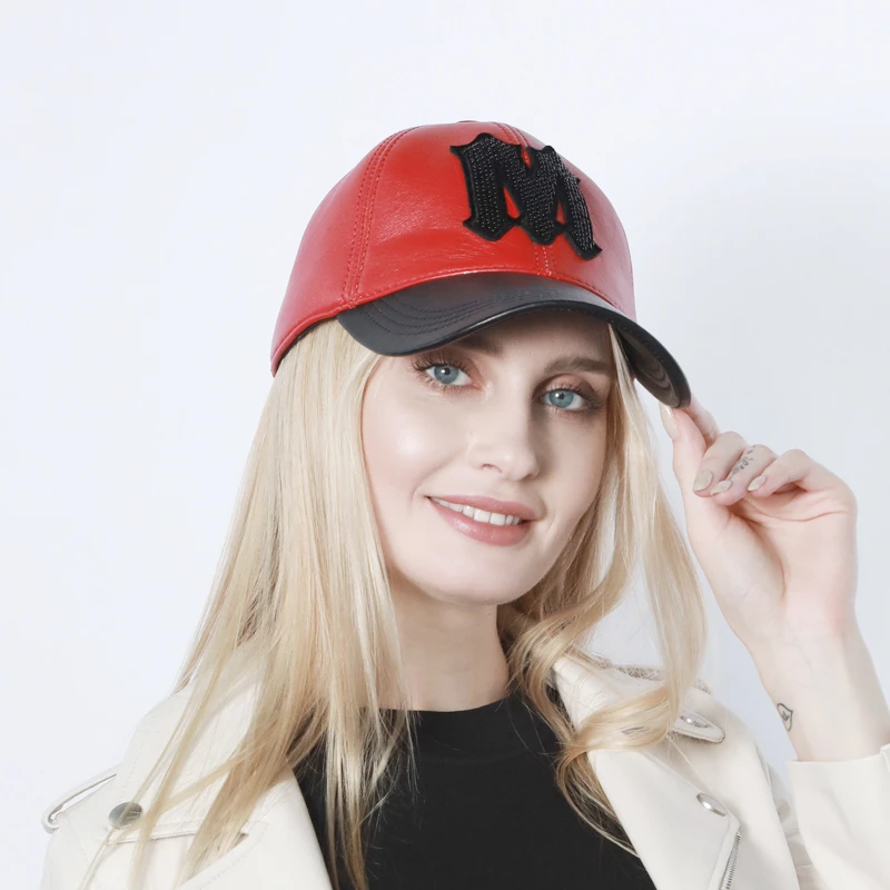 Бейсболка из натуральной кожи для мужчин и женщин однотонная Кепка черная