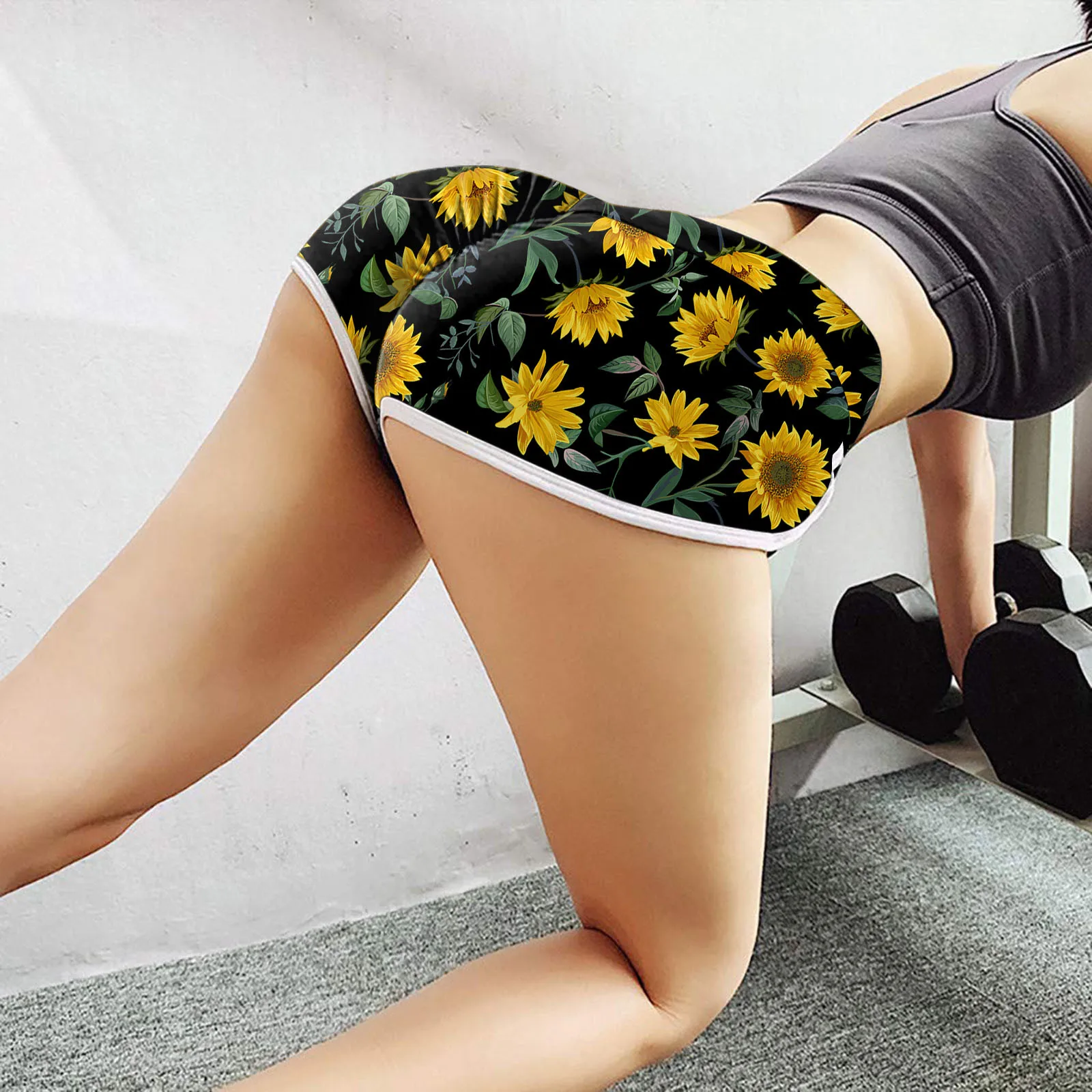 

New Women Yoga Pants 2021 Summer Printing High Waist Stretch Strethcy Leggings Sport Yoga Short Pants Ropa Mujer#35