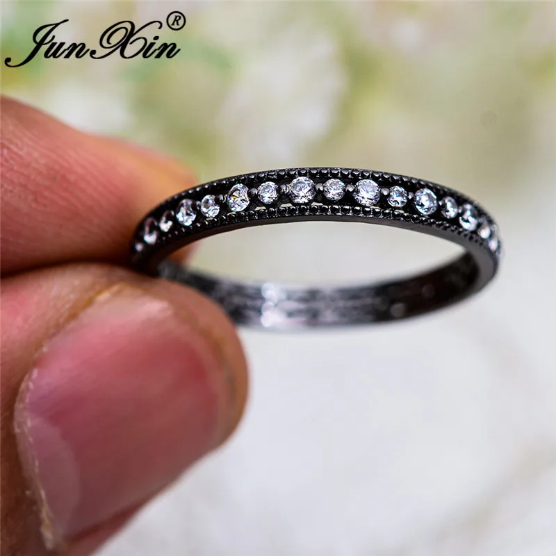 Кольца с белым золотом для женщин маленькие круглые тонкие кольца цирконом