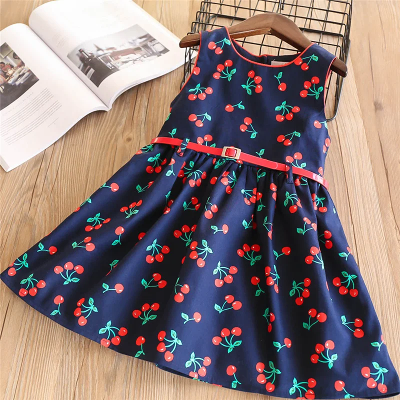 Fashion Girls Vest Dress Summer Printed Evening Dresses For Girl Cotton Kids Princess Children's Clothing 2-9 Years | Детская одежда