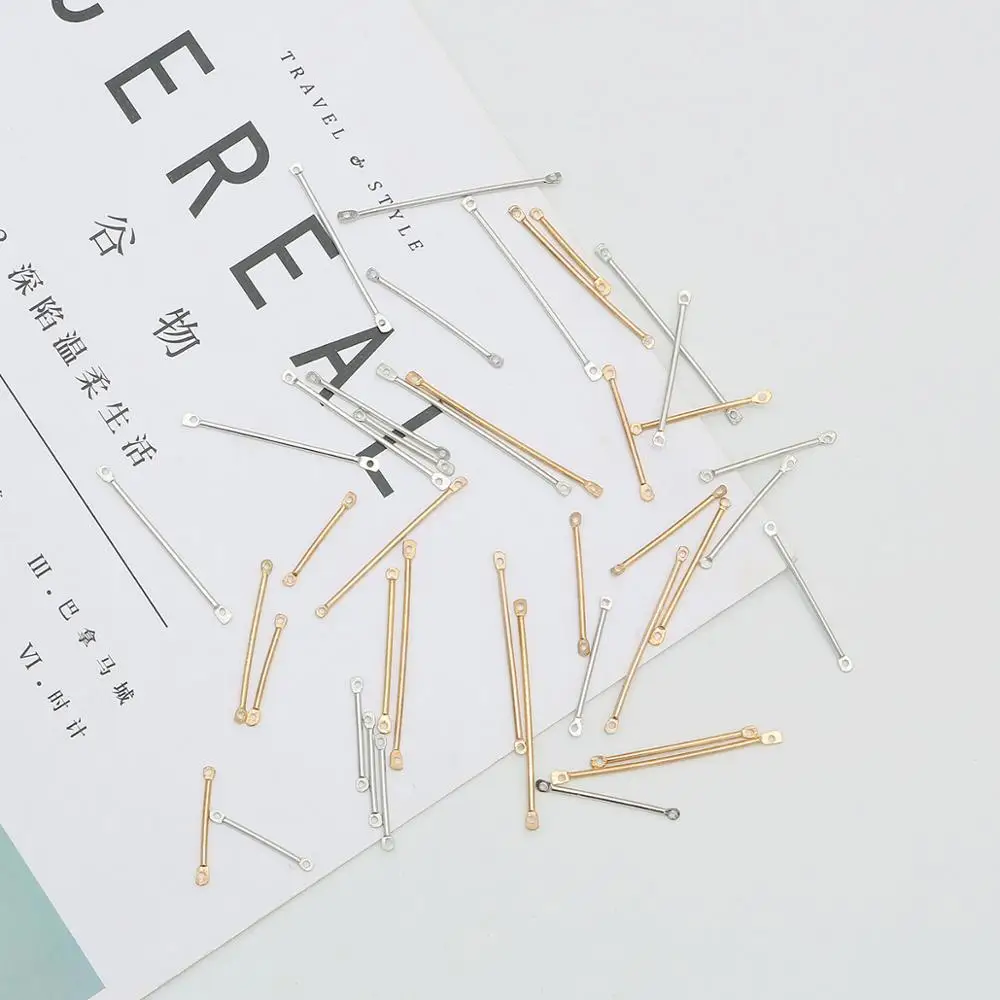 Металлические серьги гвоздики с двумя отверстиями 50 шт.|Ювелирная фурнитура и