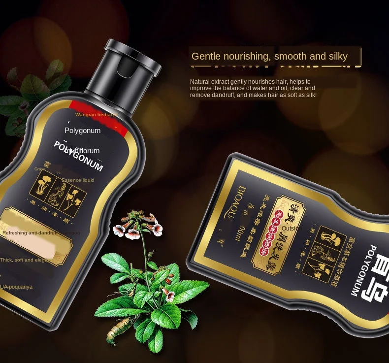 БИОАКВА Шампунь против перхоти Полигонум Мультифлорум Питательный Уфа Китайский травяной рост волос и ремонт поврежденных грубых сухих.