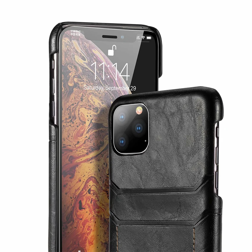 Роскошный кожаный бумажник держатель для карт чехол телефона IPhone 11 pro Xs Max Тонкий
