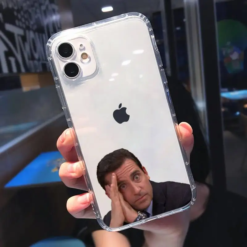

Michael Scott The Office clear Phone Case Transparent for iPhone 6 7 8 11 12 s mini pro X XS XR MAX Plus
