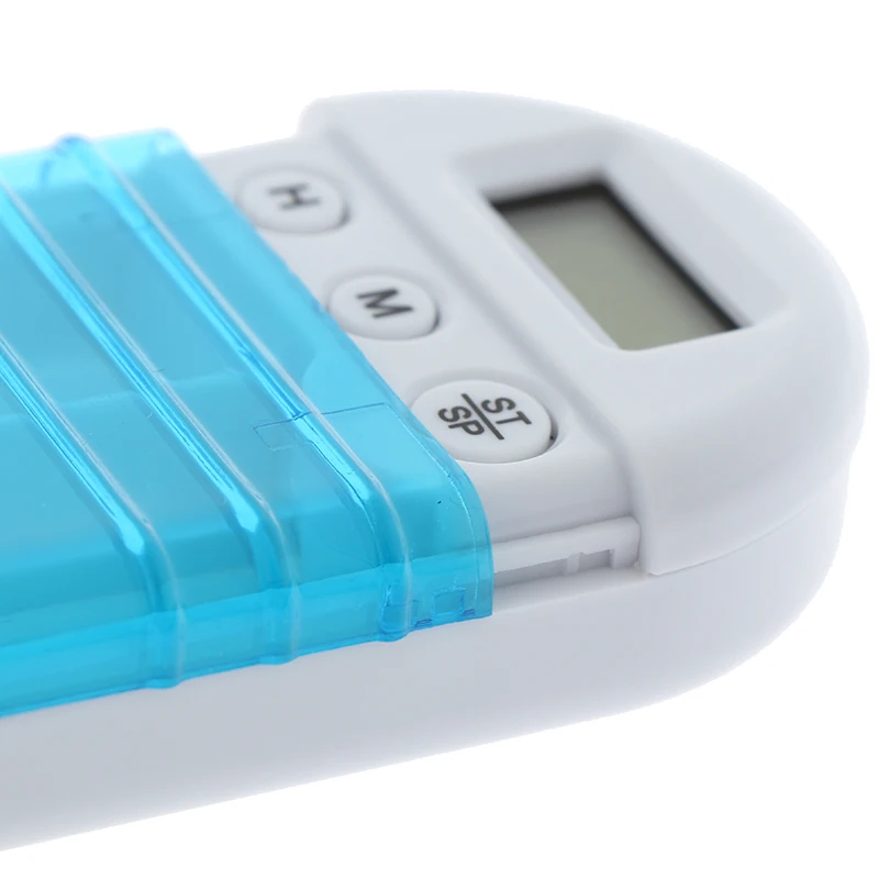 

Portable 2 Grid Intelligent Electronic Timing Pill Case Alarm Timer Pills Reminder Storage Box For Travel