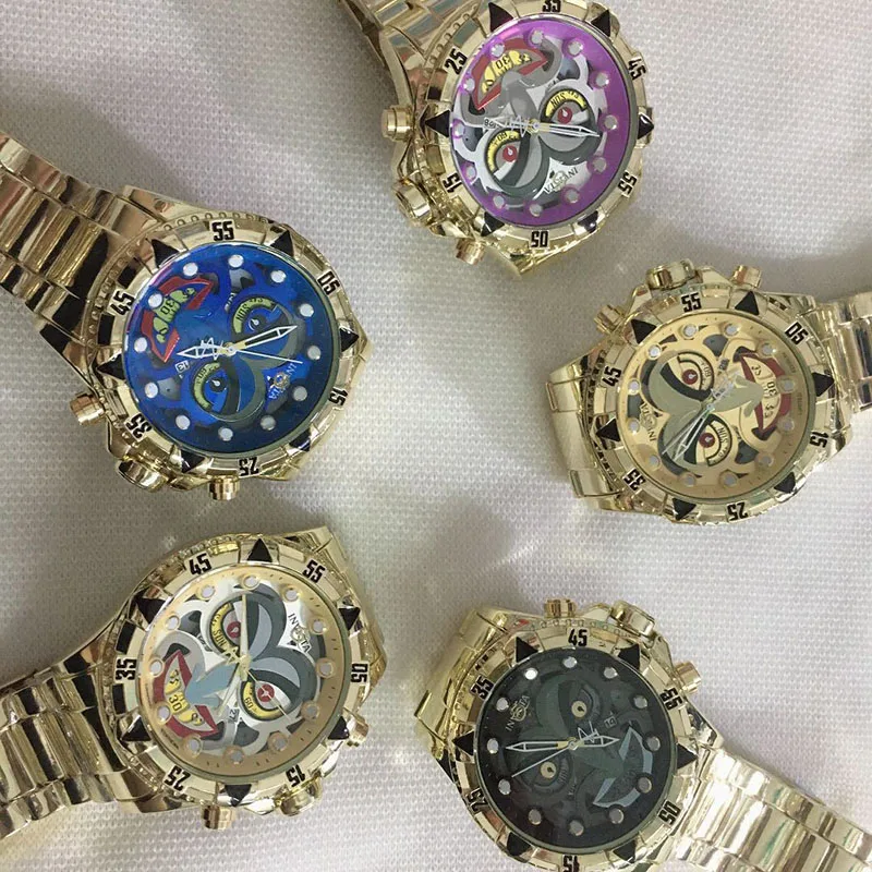 

Men's Watches Best-selling Fashion European and American Creative Colorful Clown Automatic Quartz Watch Stainless Steel New 2021