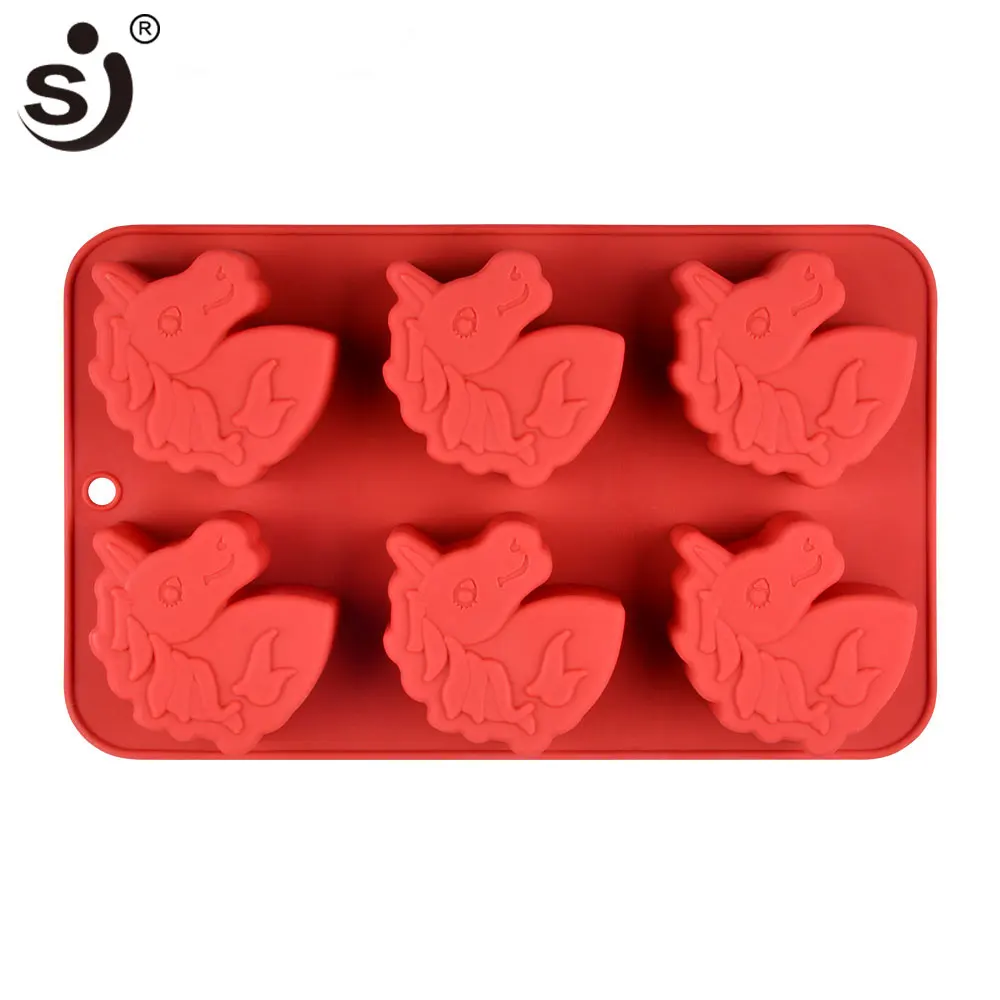 SJ 6 полости Единорог силиконовые формы для мыла ручной работы силиконовые 3d формы для мыла лоток Бытовые аксессуары