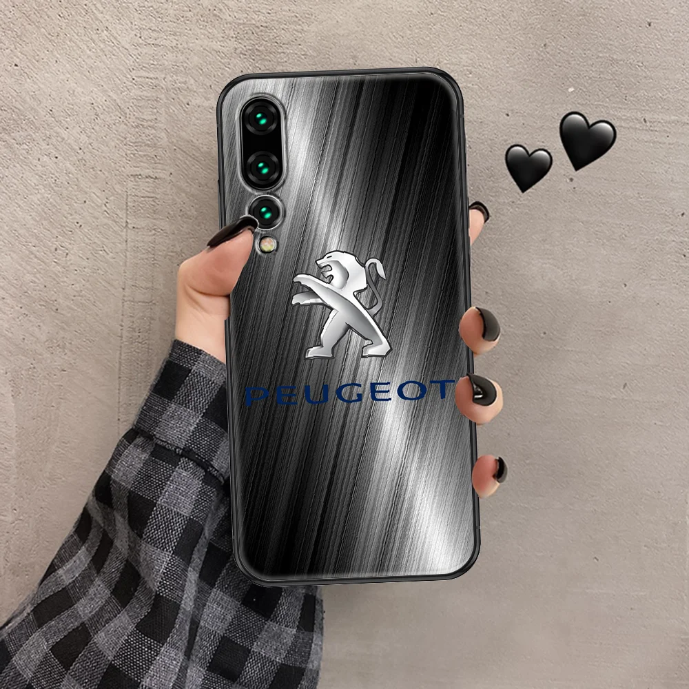

peugeotes soprt car Phone case For Huawei P Mate P10 P20 P30 P40 10 20 Smart Z Pro Lite 2019 black trend funda 3D Etui pretty