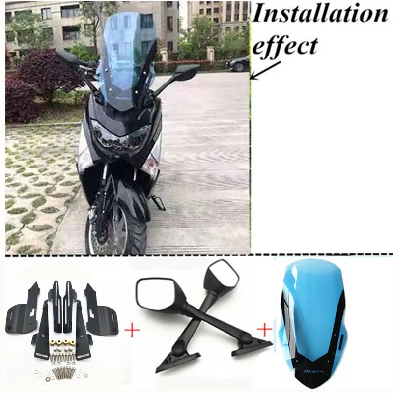 C mirror blue20 Модифицированные мотоциклетные Nmax регулируемые пластиковые дефлекторы ветрового стекла для nmax155 nmax 150 - Цвет: C mirror blue20