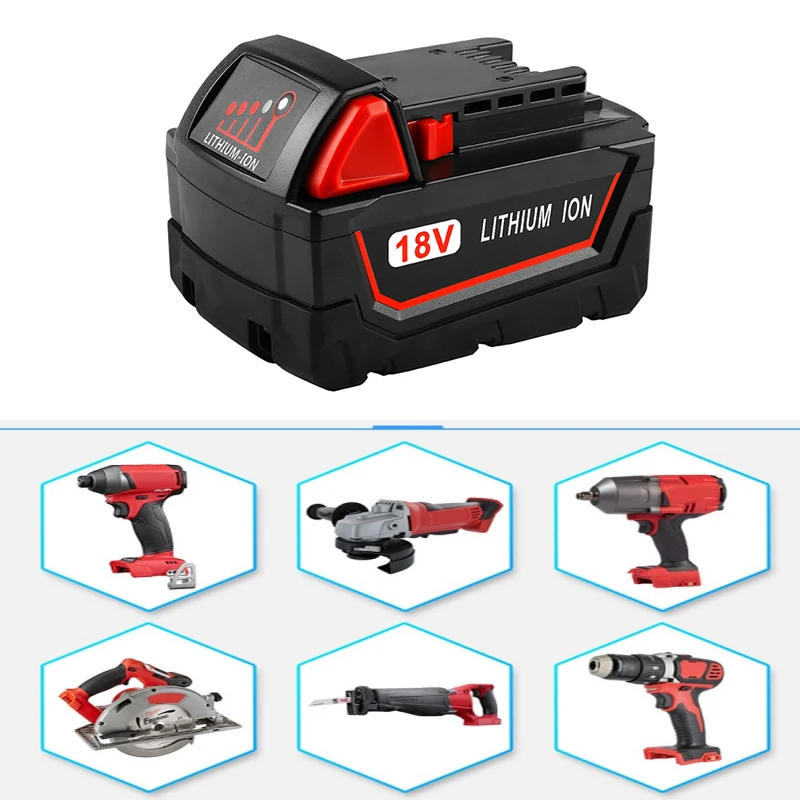 

2021 Milwaukee M18 48-11-1815 48-11-1850 2646-20 2642-21ct service M18 Battery + charger 18V 9800mah Li ion tool battery