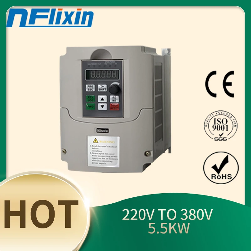 

CoolClassic VFD Inverter 5.5KW 220V in-380V out single phase 220V household electric input and Real Three-phase 380V output