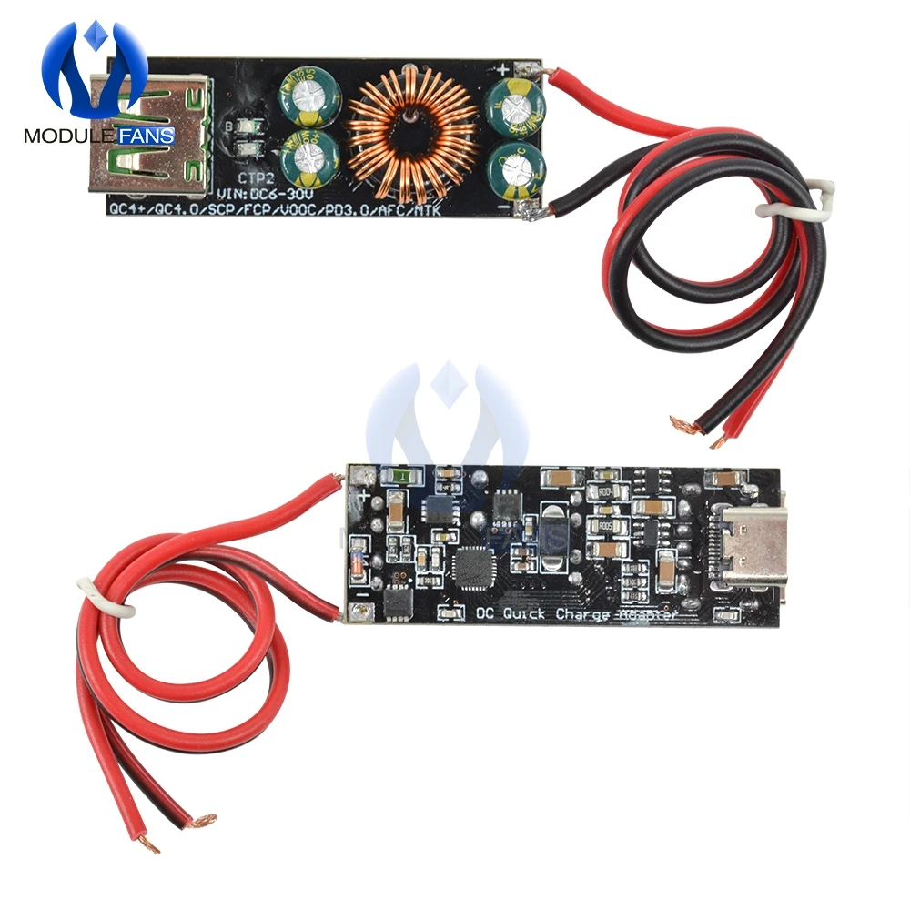 Тип с портом типа C QC4.0 QC3.0 6 V-35 V мобильный телефон быстрая зарядка адаптер модуль ldo понижающего Boost модуль для PD устройство, док-станция Qualcomm доска