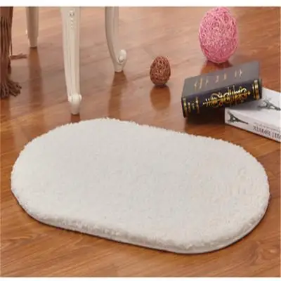 White 40x60 см, коврики для ванной комнаты, впитывающий мягкий половик из пены с эффектом памяти, овальные Нескользящие коврики для ванной, однотонный ковер, tapete banheiro - Цвет: White