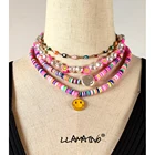 Ожерелье женское, из розовой глины, с барочным жемчугом