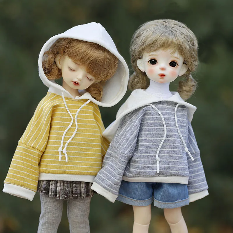 

1/6 SD Yosd BJD аксессуары для детской одежды большая шеститочечная полосатая толстовка с капюшоном Одежда для куклы Пальто Аксессуары для кукол