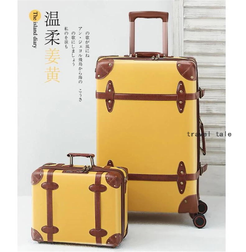 CARRYLOVE 2" 24" 2" inc. Женская Ретро кожаная сумка для багажа spinner trunks box trolly винтажный чемодан на колесах