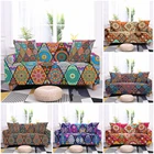 Чехол для дивана эластичный с геометрическим рисунком и цветами в богемном стиле, защитный чехол для дивана для гостиной, для одного, двух, L-образного дивана