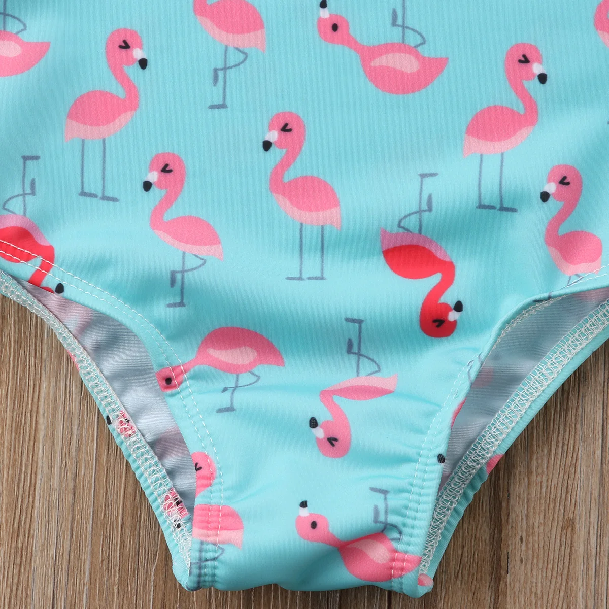 С рисунком из мультфильма для маленьких девочек Купальник Одна деталь рюшами
