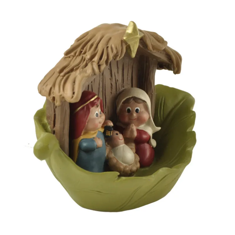 Европейский Рождественский семейный орнамент мини религиозный святого рождения