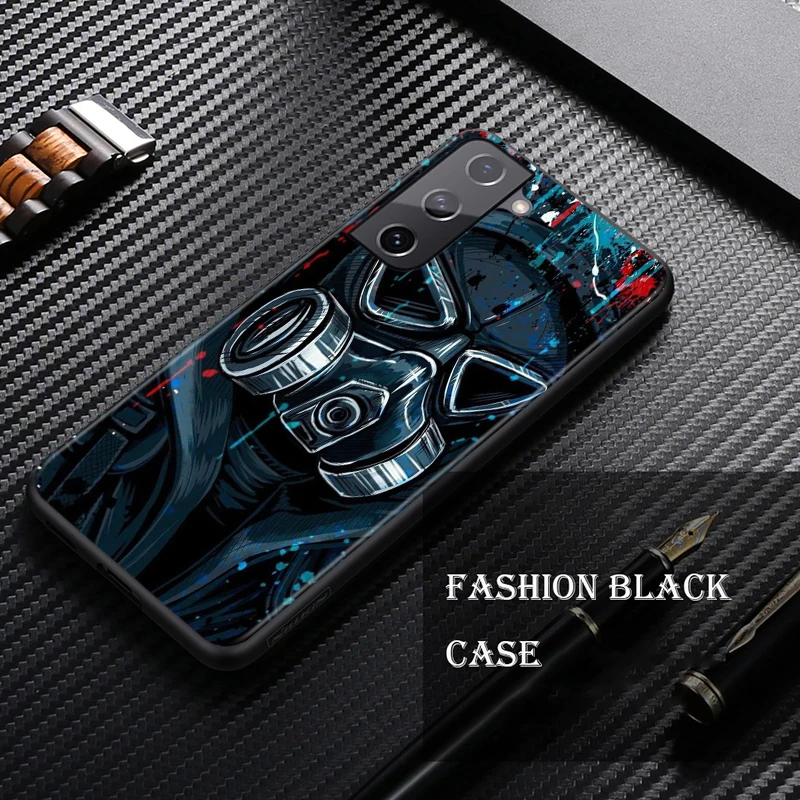 Крутая противогаз смайлик для Samsung Galaxy S10 S10E S9 S8 S7 S6 S22 S21 S20 FE Ultra Pro Lite Edge Plus 5G черный