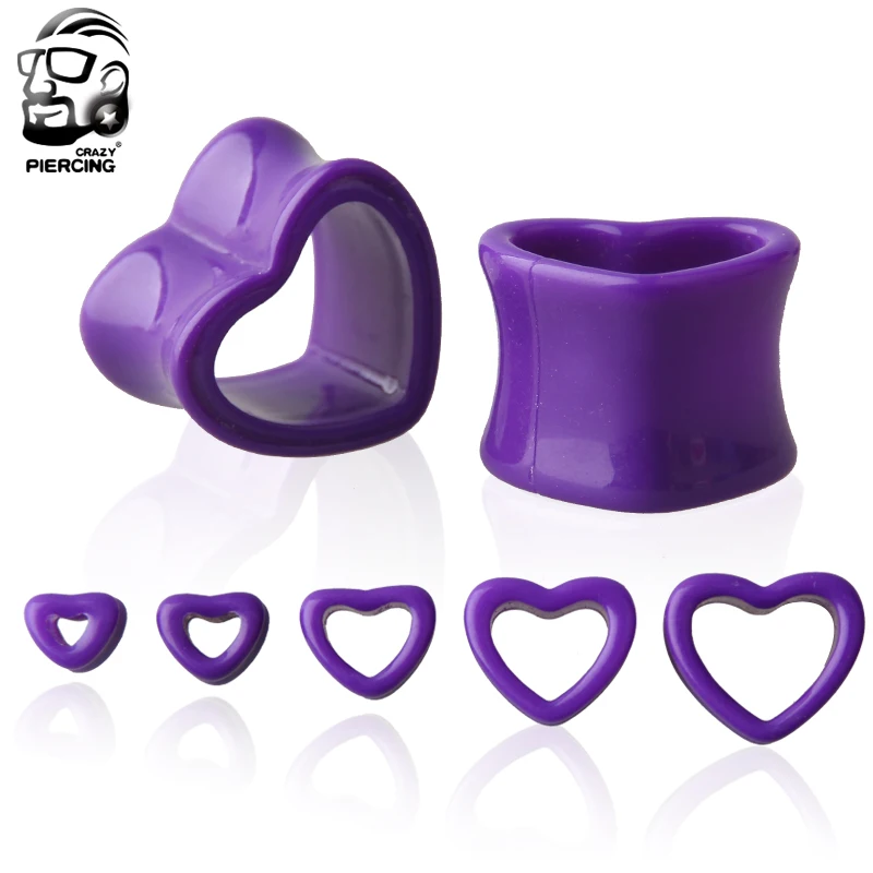 2 шт. акриловые затычки для ушей в форме сердца 5-12 мм | Украшения и аксессуары