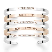 big sister little sister engraved cuff bracelet sisters bracelet rose gold family bracelets bangle daughter mom dad gifts