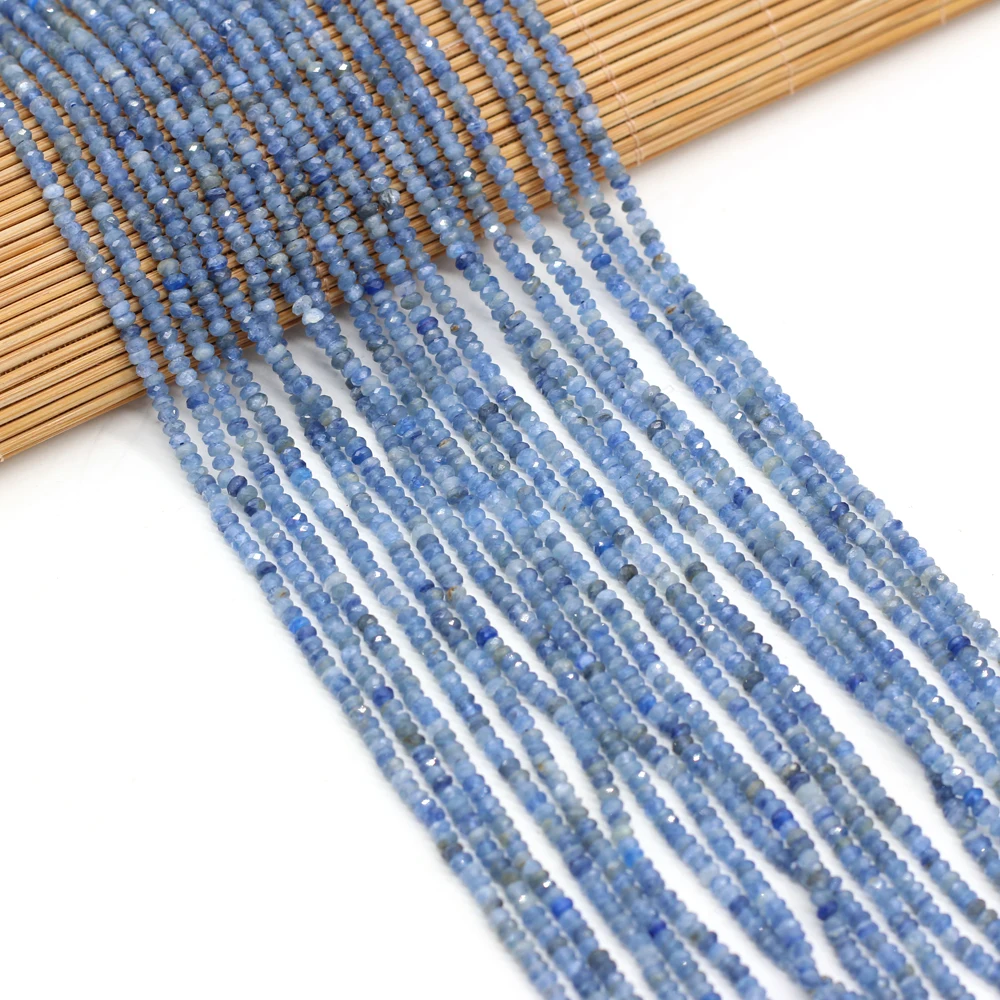 

Pure Natural Semi-precious Stones Faceted Kyanite Ladies Beaded DIY Necklace Bracelet Jewelry Gift Making Wholesale 3x2Mm