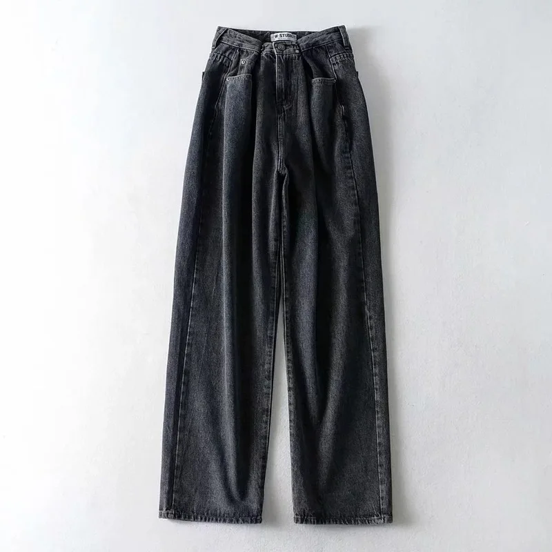 

Casual High Waist Loose Women Denim Jeans Streetwear Vintage Long Wide Leg Jeans Pants Female Trousers 2021 new women pants