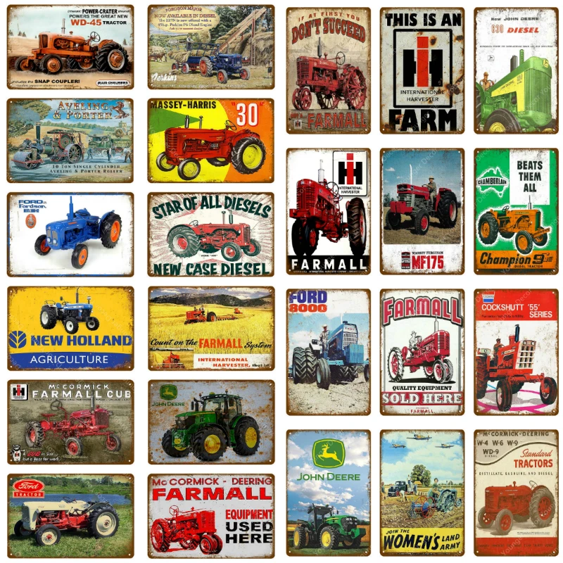 Farmall сельскохозяйственные тракторы металлические оловянные знаки
