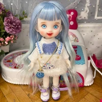 16cm handmade makeup bjd doll 13 moveable jointed bjd dolls blue eyes changable wig bjd toy with gift box for children gifts