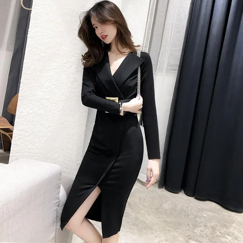 

ZITY New Elegant Office Dress Summer Wear To Work Vestidos Business Bodycon With Belt Women Office Lady Dress