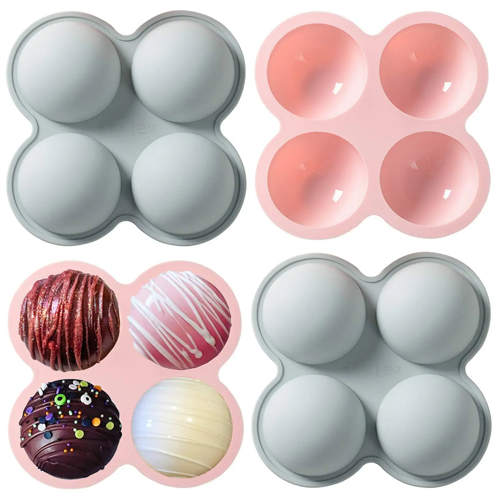 

1-3Pcs Semi Sphere Silicone Mold Cake Large Cavity Hot Chocolate Bomb Chocolate Jelly Pudding Dome Mousse BPA Free Baking Mold