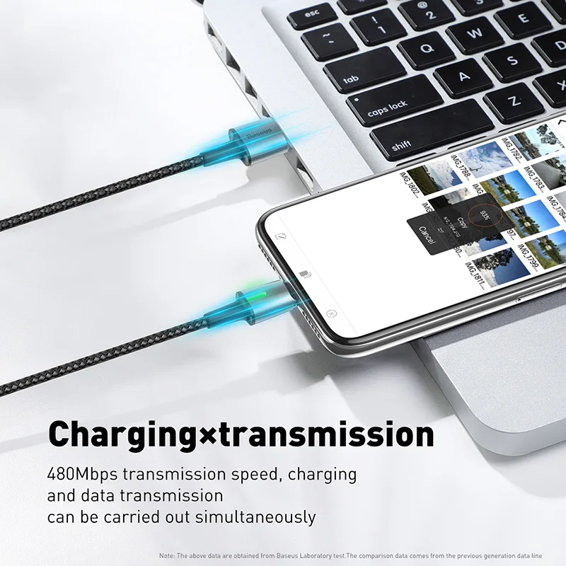 Baseus светодиодный магнитный usb-кабель для apple светильник с разъемом микро usb type c кабель для iPhone samsung huawei xiaomi зарядка Android