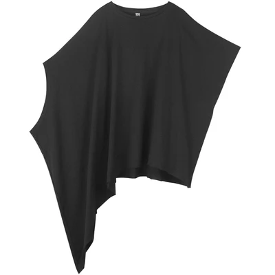 Женская Асимметричная футболка белая большого размера с круглым вырезом и