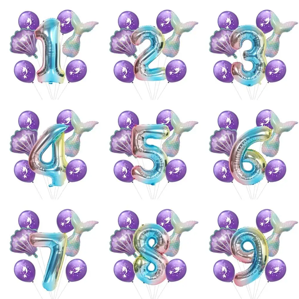 Воздушные шары в виде русалки для вечеринки украшение 1-го дня рождения Детские с